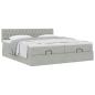 Preview: Ottoman-Bett mit Matratzen Hellgrau 160x200 cm Samt