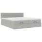 Preview: Ottoman-Bett mit Matratzen Hellgrau 160x200 cm Samt
