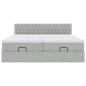 Preview: Ottoman-Bett mit Matratzen Hellgrau 160x200 cm Samt