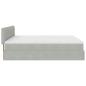Preview: Ottoman-Bett mit Matratzen Hellgrau 160x200 cm Samt