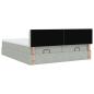Preview: Ottoman-Bett mit Matratzen Hellgrau 160x200 cm Samt