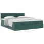 Preview: Ottoman-Bett mit Matratzen Dunkelgrün 160x200 cm Samt