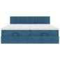 Preview: Ottoman-Bett mit Matratzen Dunkelblau 200x200 cm Samt