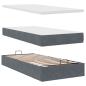 Preview: Ottoman-Bett mit Matratzen Dunkelgrau 200x200 cm Samt