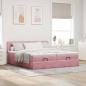 Preview: Ottoman-Bett mit Matratzen Rosa 200x200 cm Samt