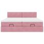 Preview: Ottoman-Bett mit Matratzen Rosa 200x200 cm Samt