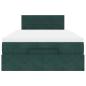 Preview: Ottoman-Bett mit Matratze Dunkelgrün 120x190 cm Samt