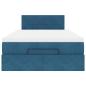 Preview: Ottoman-Bett mit Matratze Dunkelblau 120x200 cm Samt