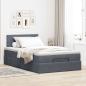 Preview: Ottoman-Bett mit Matratze Dunkelgrau 120x190 cm Samt