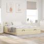 Preview: Ottoman-Bett mit Matratzen Creme 200x200 cm Stoff