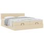 Preview: Ottoman-Bett mit Matratzen Creme 200x200 cm Stoff