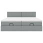 Preview: Ottoman-Bett mit Matratzen Hellgrau 200x200 cm Stoff