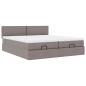 Preview: Ottoman-Bett mit Matratzen Taupe 180x200 cm Stoff