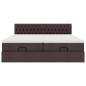 Preview: Ottoman-Bett mit Matratzen Dunkelbraun 200x200 cm Stoff