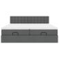 Preview: Ottoman-Bett mit Matratzen Dunkelgrau 200x200 cm Stoff