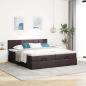 Preview: Ottoman-Bett mit Matratzen Dunkelbraun 200x200 cm Stoff