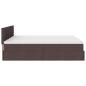 Preview: Ottoman-Bett mit Matratzen Dunkelbraun 200x200 cm Stoff