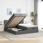 Preview: ARDEBO.de - Ottoman-Bett mit Matratzen Dunkelgrau 180x200 cm Stoff