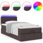 Preview: Ottoman-Bett mit Matratze Dunkelbraun 80x200 cm Stoff