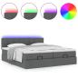 Preview: Ottoman-Bett mit Matratzen Dunkelgrau 180x200 cm Stoff