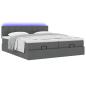 Preview: Ottoman-Bett mit Matratzen Dunkelgrau 180x200 cm Stoff