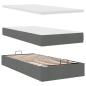 Preview: Ottoman-Bett mit Matratzen Dunkelgrau 180x200 cm Stoff