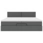 Preview: Ottoman-Bett mit Matratzen Dunkelgrau 200x200 cm Stoff