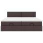 Preview: Ottoman-Bett mit Matratzen Dunkelbraun 180x200 cm Stoff