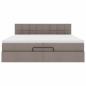 Preview: Ottoman-Bett mit Matratzen Taupe 200x200 cm Stoff