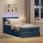 Preview: Ottoman-Bett mit Matratze Dunkelblau 90x190 cm Samt