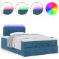 Preview: Ottoman-Bett mit Matratze Dunkelblau 120x190 cm Samt