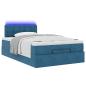 Preview: Ottoman-Bett mit Matratze Dunkelblau 120x190 cm Samt