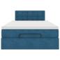 Preview: Ottoman-Bett mit Matratze Dunkelblau 120x190 cm Samt