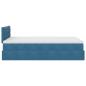Preview: Ottoman-Bett mit Matratze Dunkelblau 120x190 cm Samt