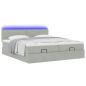 Preview: Ottoman-Bett mit Matratzen Hellgrau 160x200 cm Samt