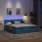 Preview: Ottoman-Bett mit Matratzen Dunkelblau 200x200 cm Samt