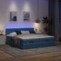 Preview: Ottoman-Bett mit Matratzen Dunkelblau 160x200 cm Samt