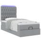 Preview: Ottoman-Bett mit Matratze Hellgrau 80x200 cm Stoff