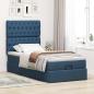 Preview: Ottoman-Bett mit Matratze Blau 90x190 cm Stoff