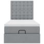 Preview: Ottoman-Bett mit Matratze Hellgrau 90x190 cm Stoff