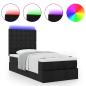 Preview: Ottoman-Bett mit Matratze Schwarz 90x190 cm Stoff