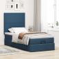 Preview: Ottoman-Bett mit Matratze Blau 100x200 cm Stoff