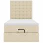 Preview: ARDEBO.de - Ottoman-Bett mit Matratze Creme 90x200 cm Stoff