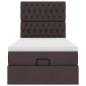 Preview: Ottoman-Bett mit Matratze Dunkelbraun 80x200 cm Stoff