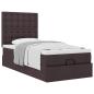 Preview: Ottoman-Bett mit Matratze Dunkelbraun 80x200 cm Stoff