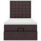 Preview: Ottoman-Bett mit Matratze Dunkelbraun 80x200 cm Stoff