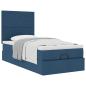 Preview: Ottoman-Bett mit Matratze Blau 90x200 cm Stoff