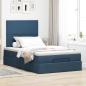 Preview: Ottoman-Bett mit Matratze Blau 120x190 cm Stoff