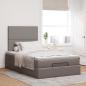 Preview: ARDEBO.de - Ottoman-Bett mit Matratze Taupe 120x190 cm Stoff