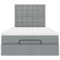 Preview: Ottoman-Bett mit Matratze Hellgrau 120x190 cm Stoff